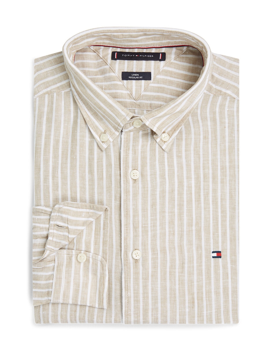 Camisa casual de lino manga larga para hombre 4