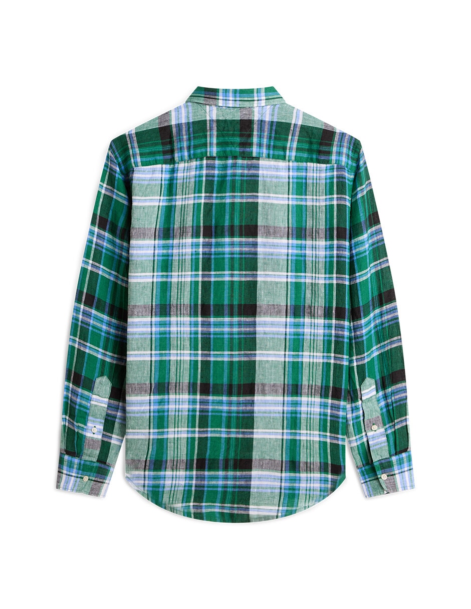Camisa casual de lino manga larga para hombre 2