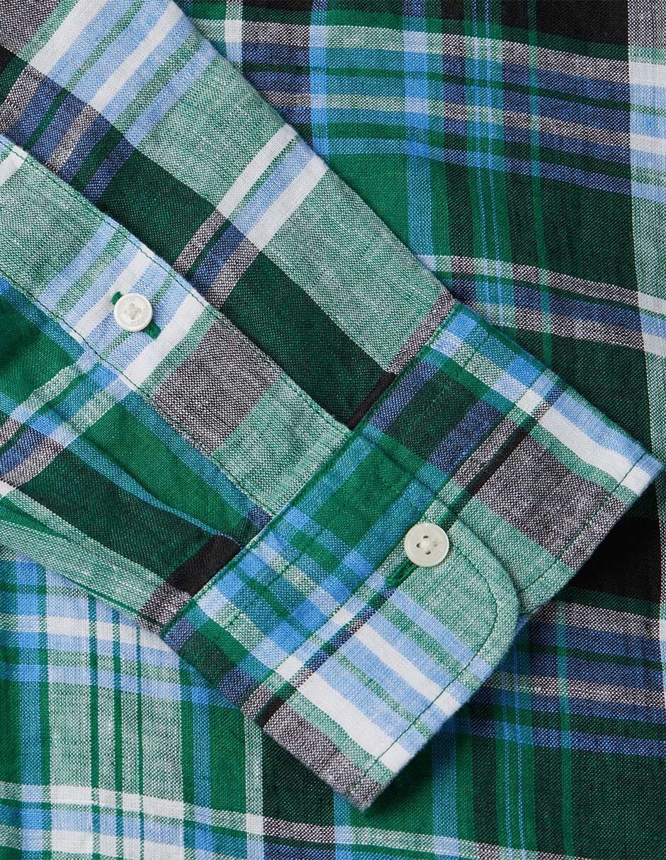Camisa casual de lino manga larga para hombre 3