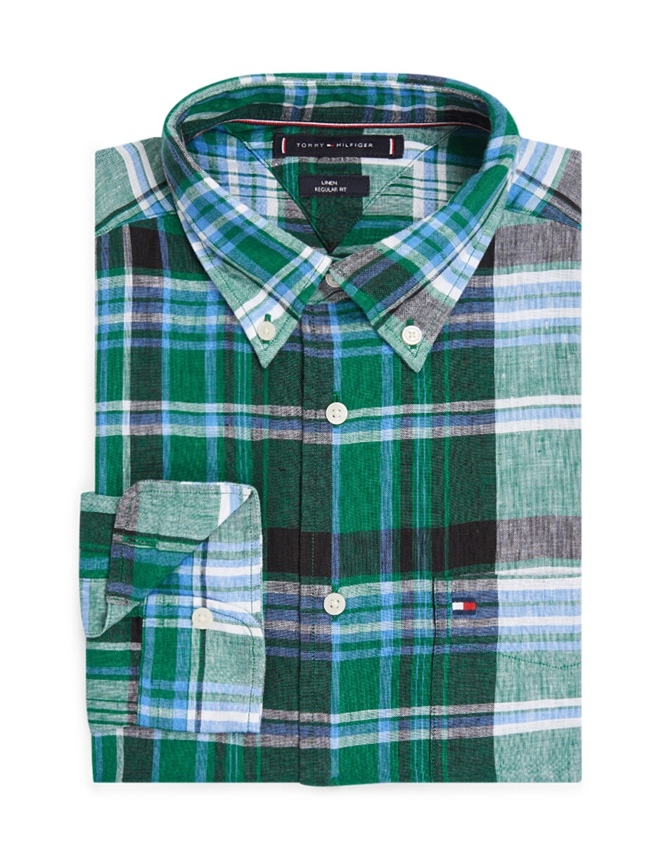 Camisa casual de lino manga larga para hombre 4