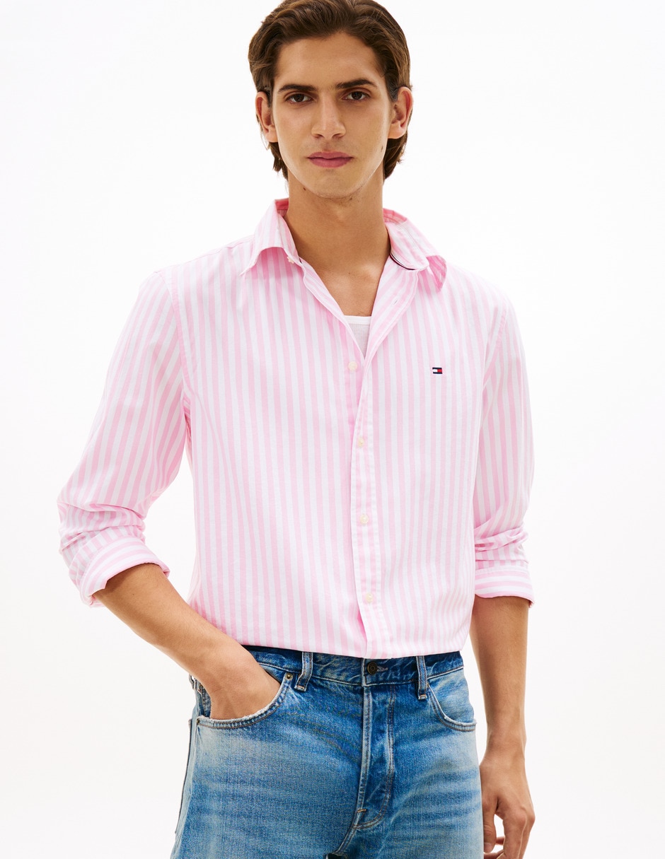 Camisa casual de algodón manga larga para hombre