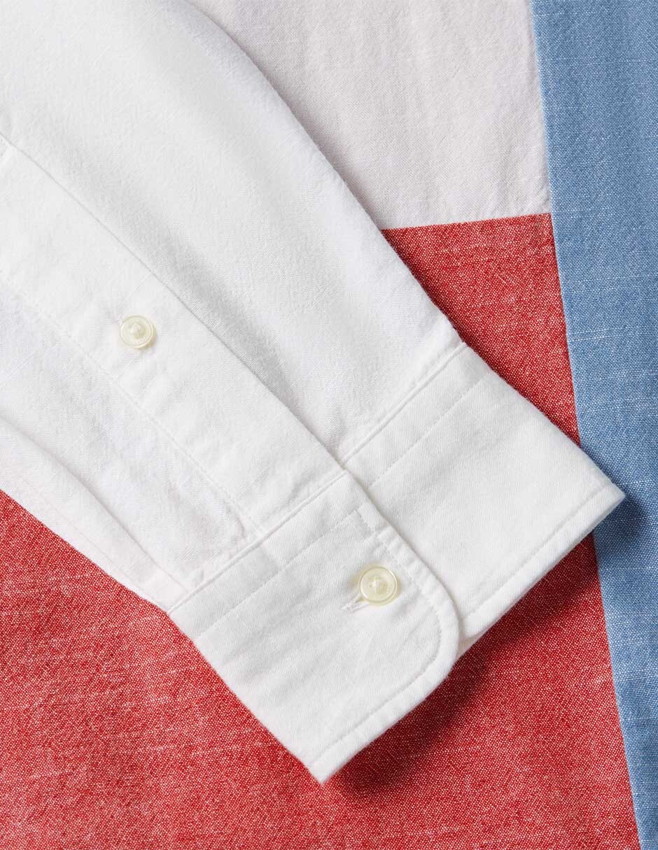 Camisa casual Hilfiger de algodón manga larga para hombre 4