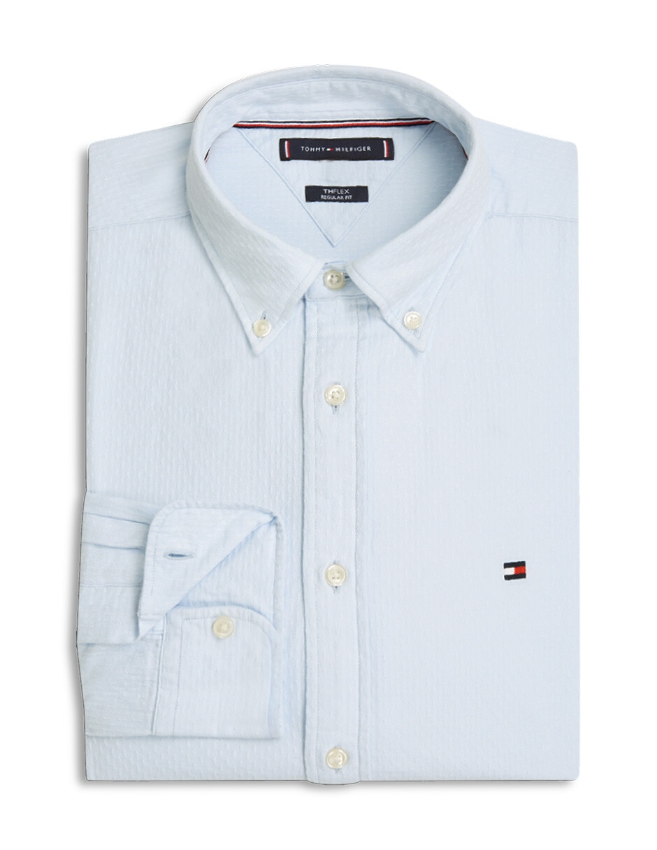 Camisa casual Hilfiger de algodón manga larga para hombre 5