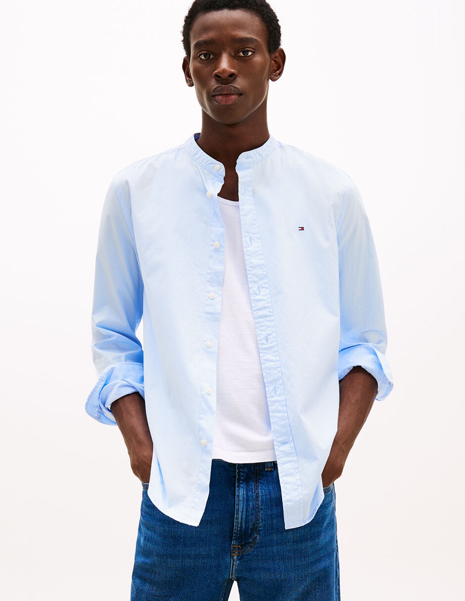 Camisa casual Hilfiger de algodón manga larga para hombre Camisa casual Hilfiger de algodón manga larga para hombre