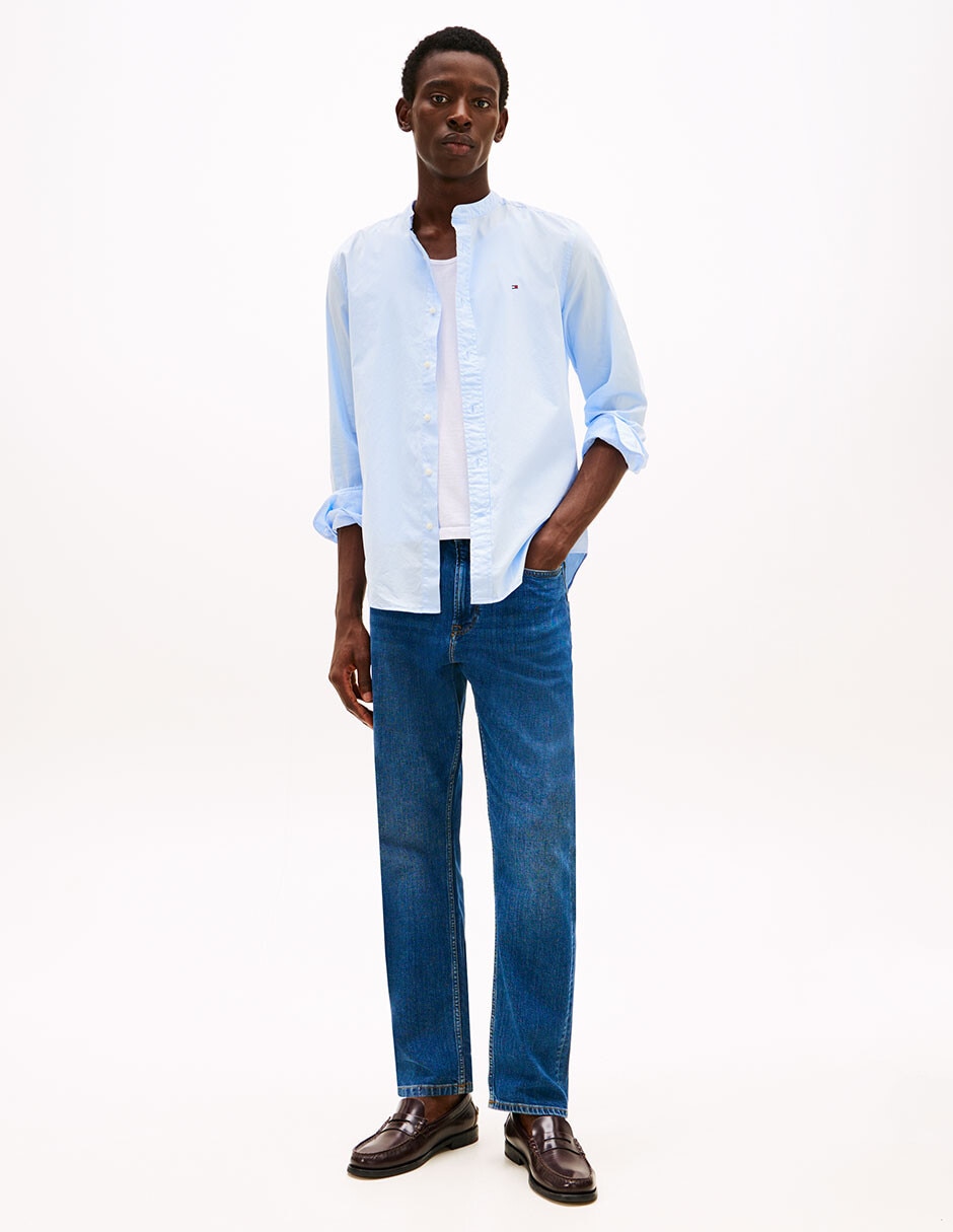 Camisa casual Hilfiger de algodón manga larga para hombre 4