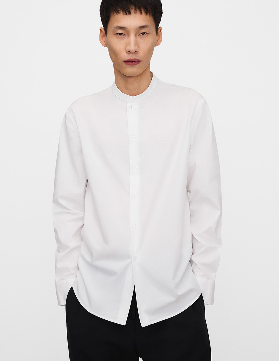 Camisa casual de algodón manga larga para hombre