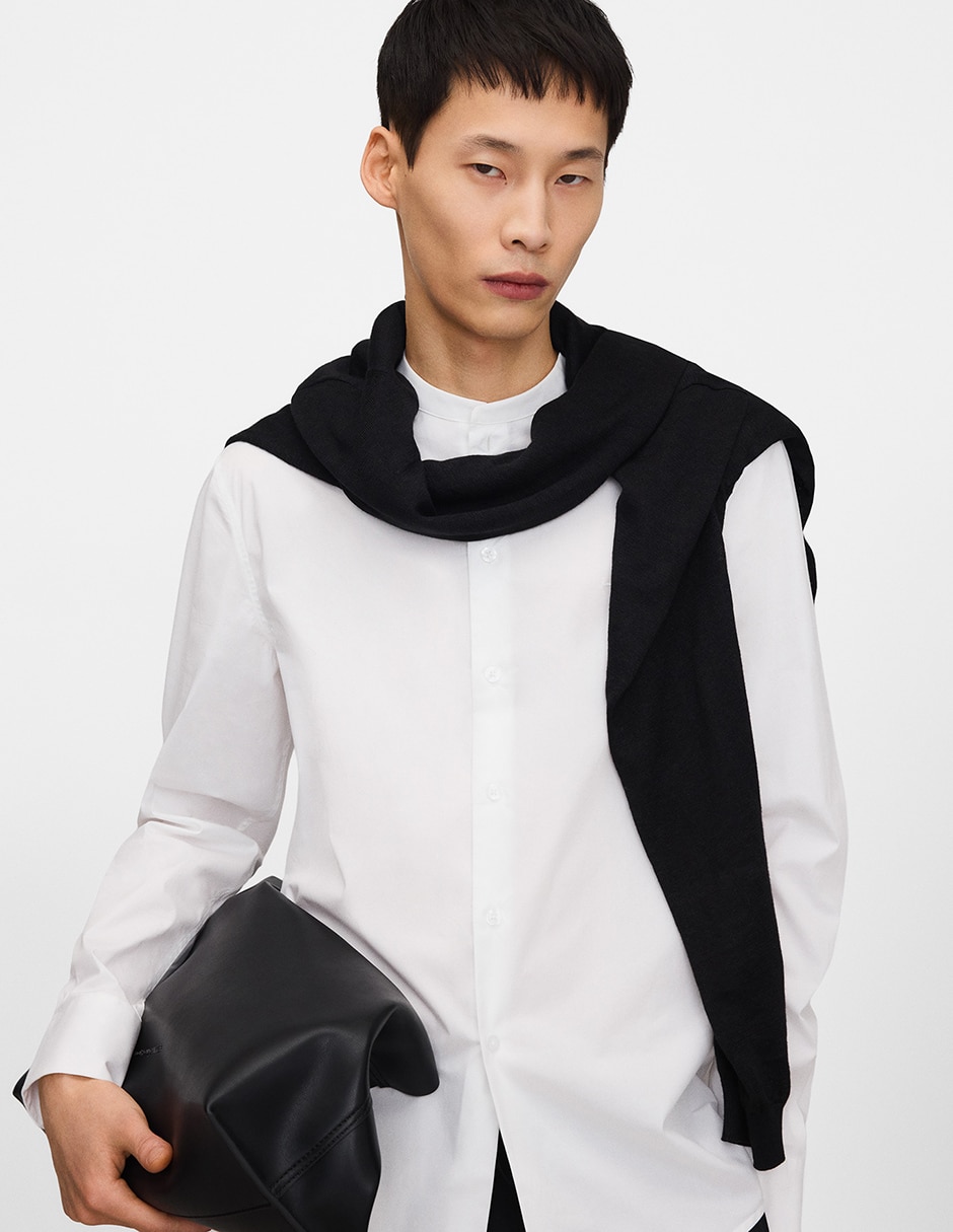 Camisa casual de algodón manga larga para hombre 5