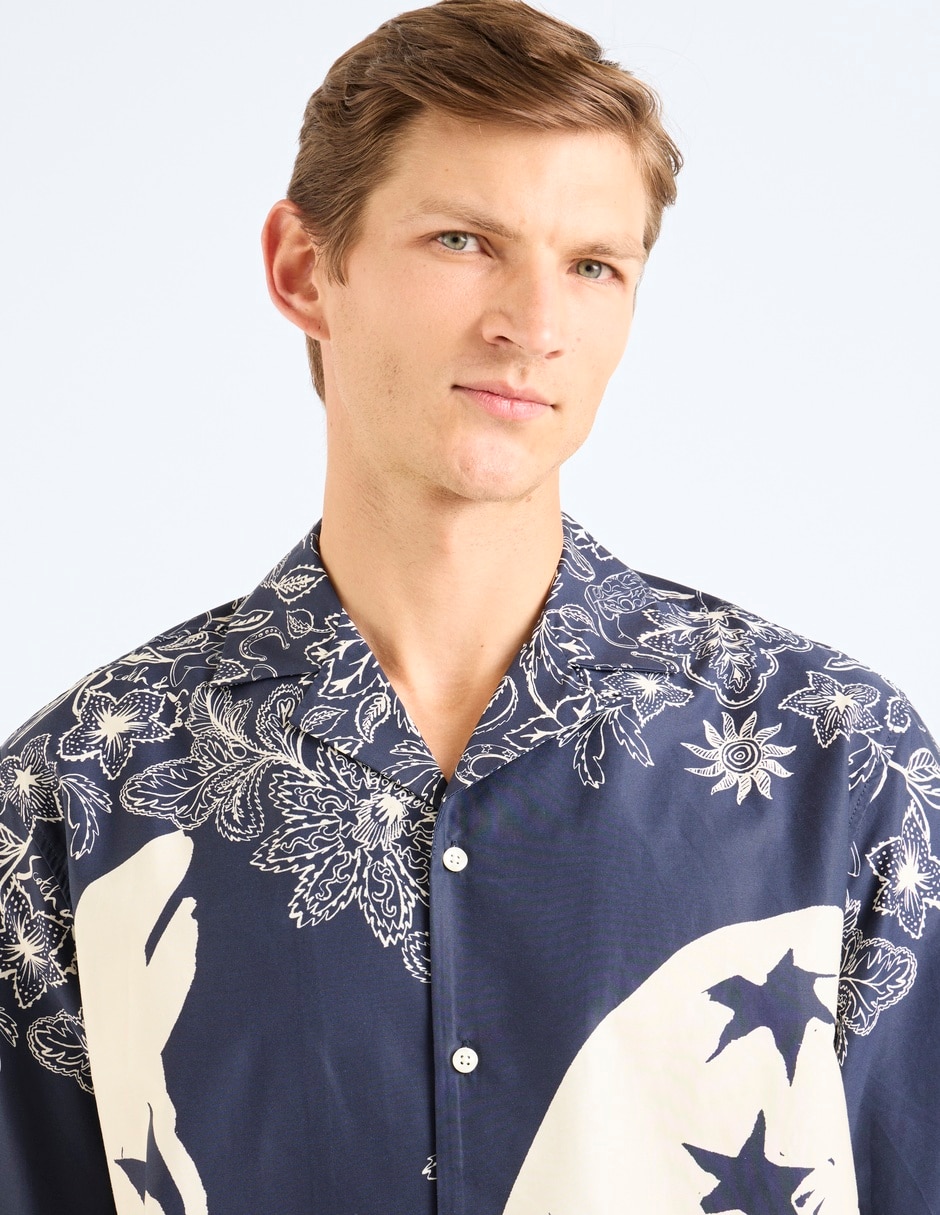 Camisa casual de lyocell manga corta para hombre 4
