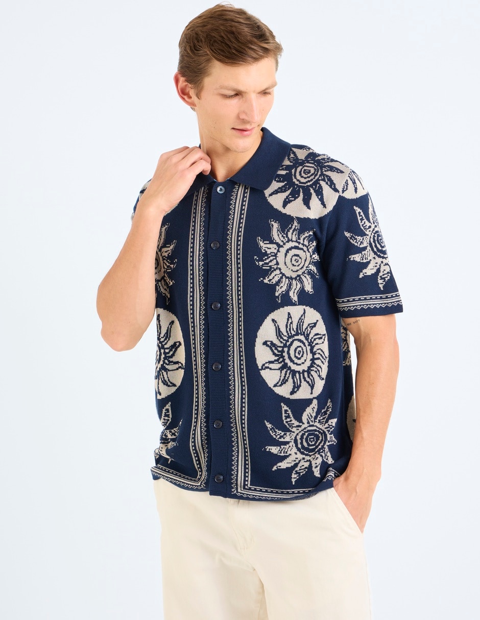 Camisa casual de algodón manga corta para hombre 2