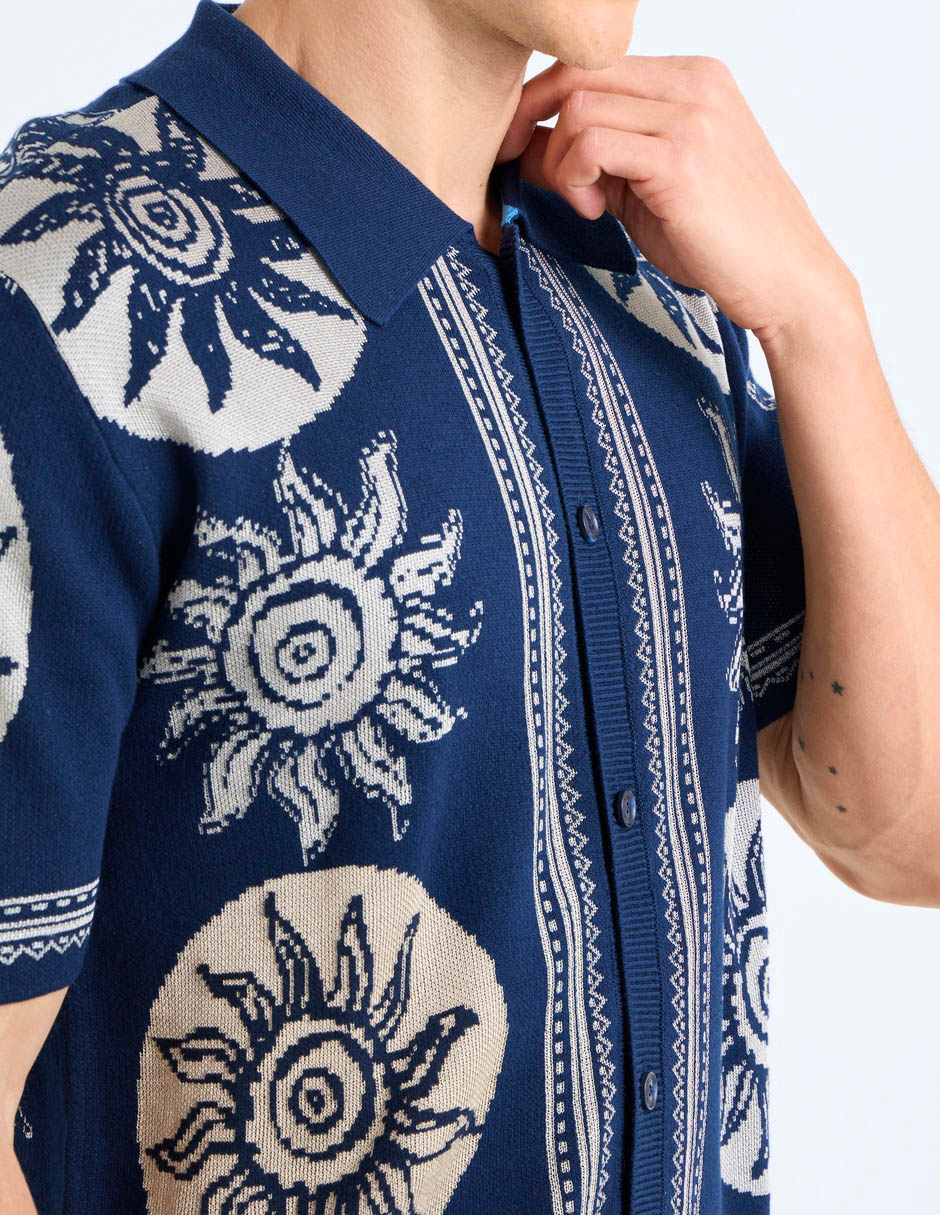Camisa casual de algodón manga corta para hombre 5