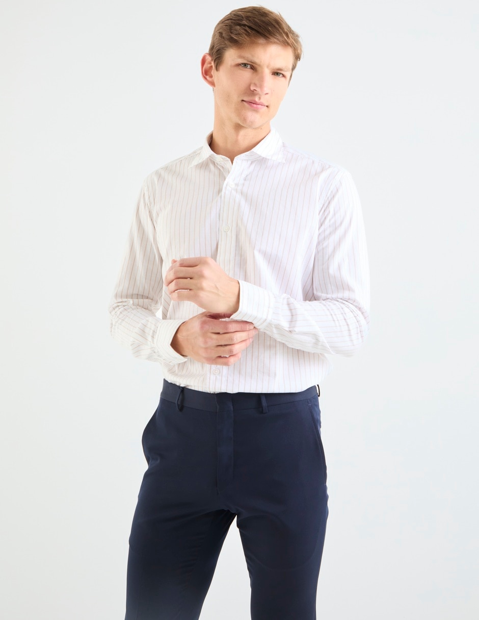 Camisa casual de algodón manga larga para hombre