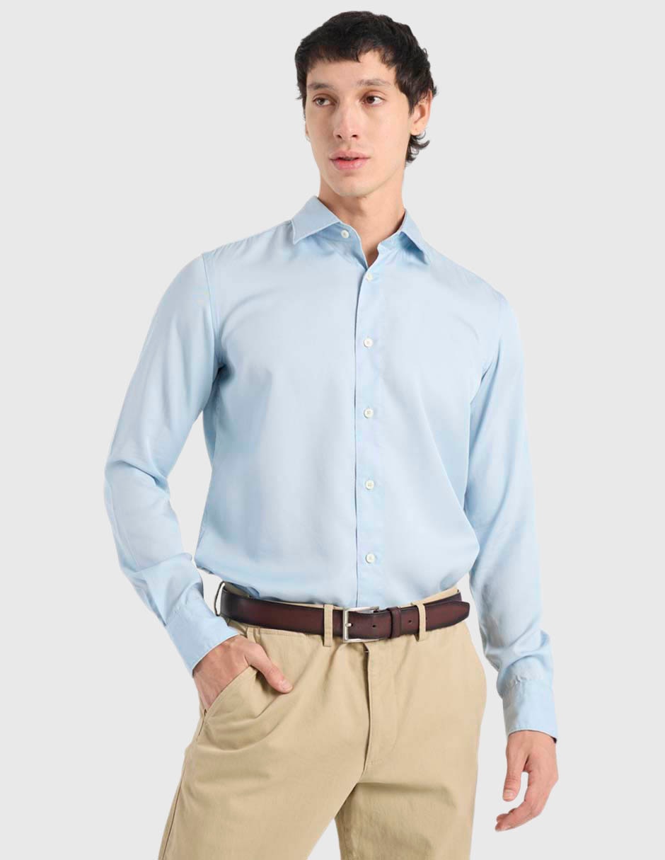 Camisa casual de algodón manga larga para hombre Camisa casual de algodón manga larga para hombre