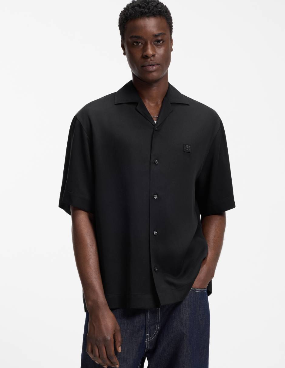Camisa casual de lyocell manga corta para hombre