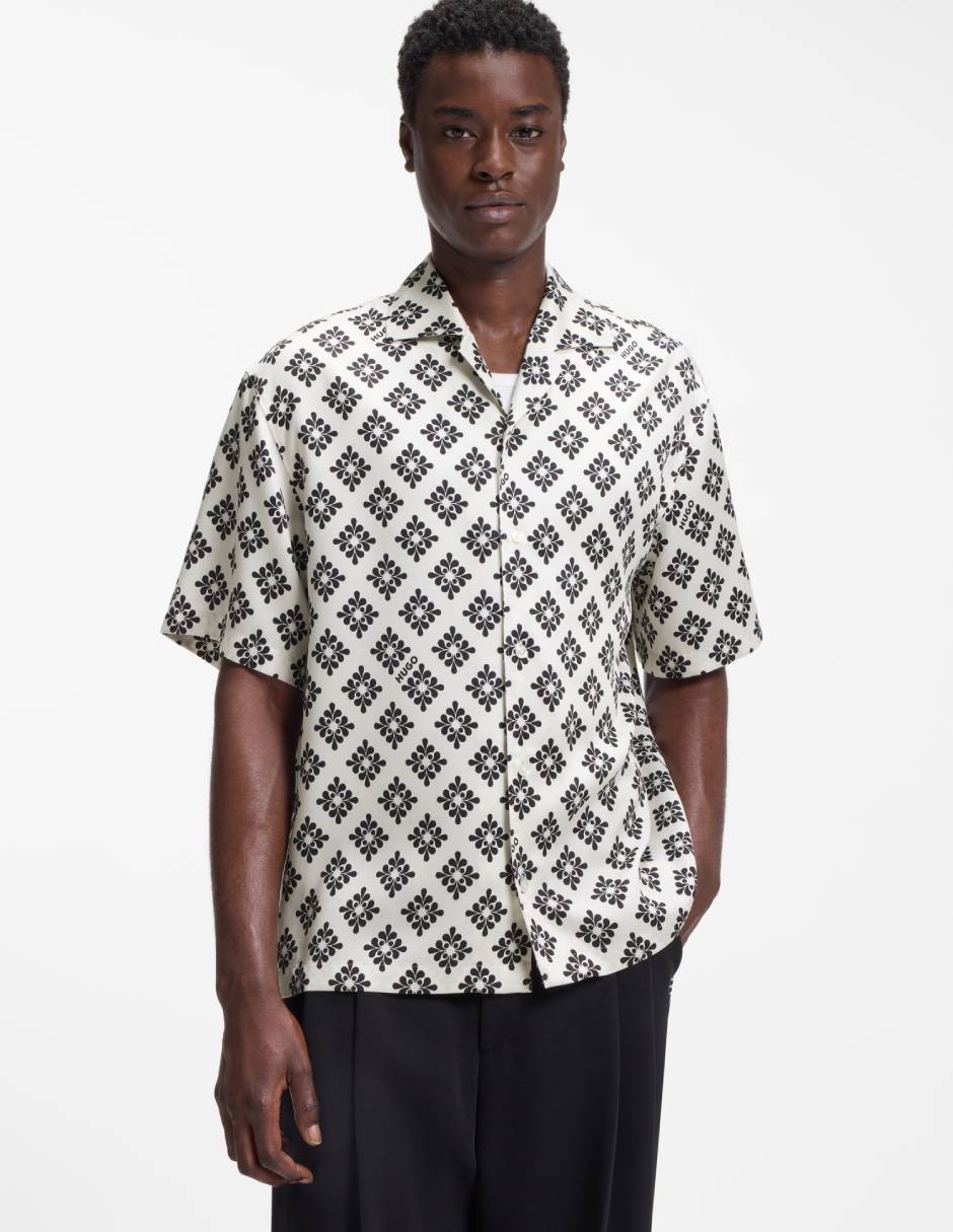 Camisa casual de lyocell manga corta para hombre