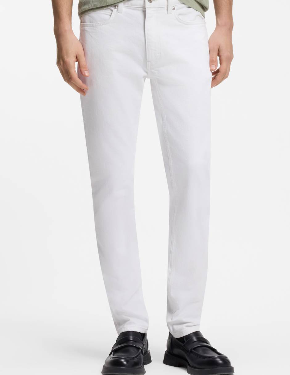 Jeans slim lavado claro para hombre
