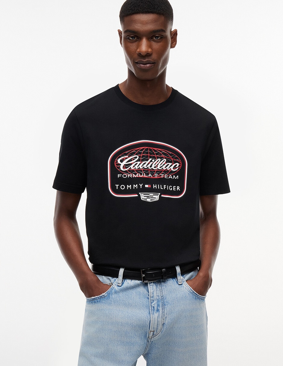Playera Cadillac F1 Script cuello redondo para hombre