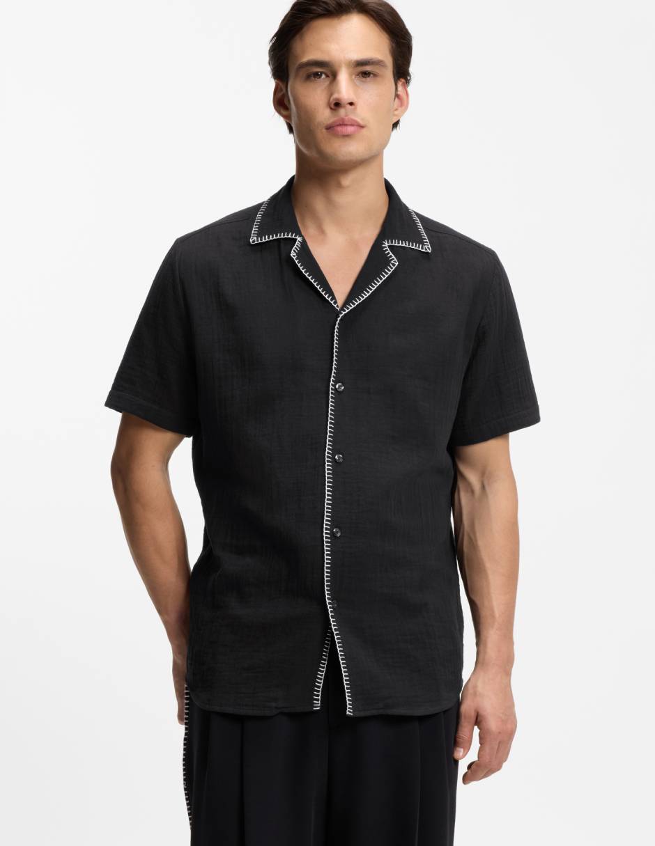 Camisa casual de algodón manga corta para hombre Camisa casual de algodón manga corta para hombre