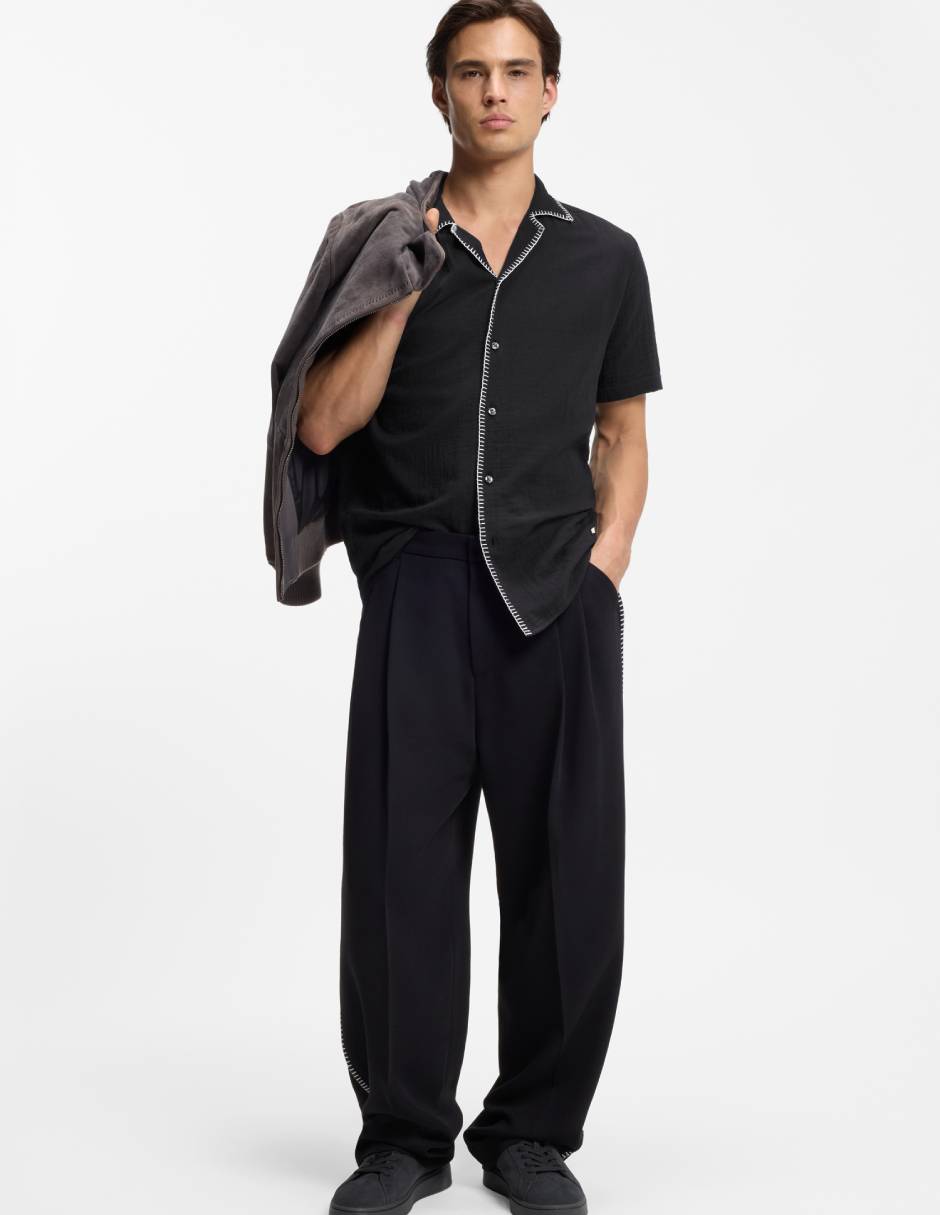 Camisa casual de algodón manga corta para hombre 4