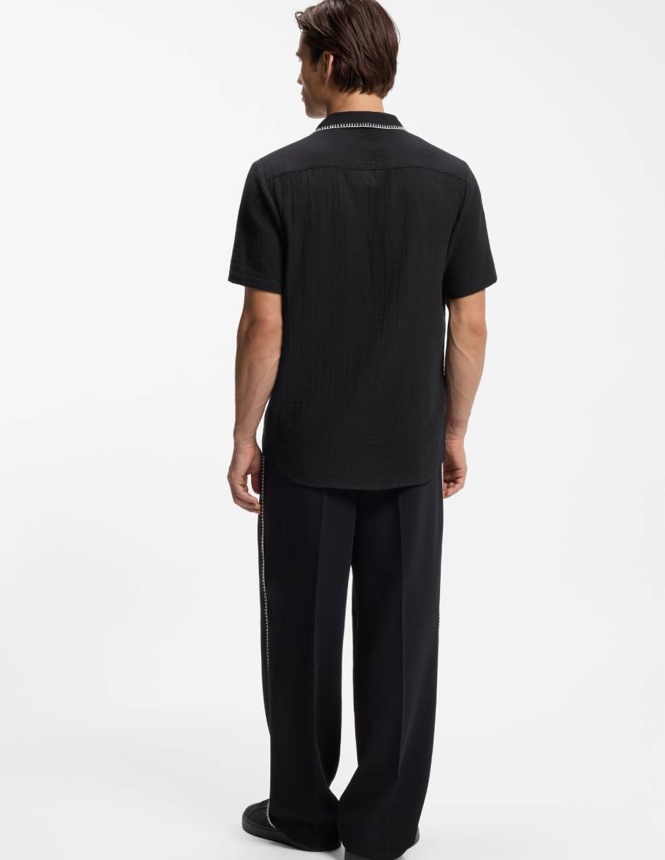 Camisa casual de algodón manga corta para hombre 6