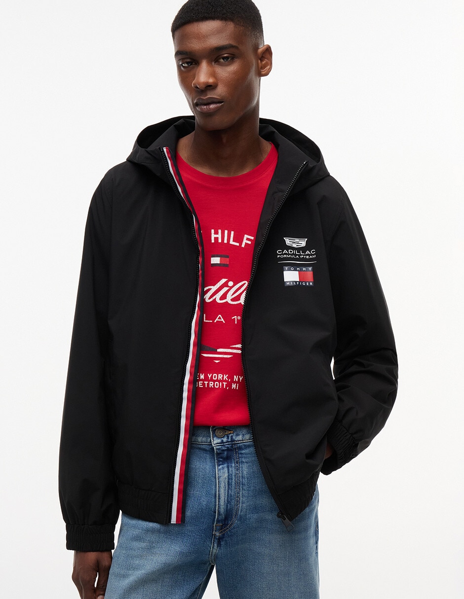 Chamarra casual Cadillac F1 Script con capucha para hombre Chamarra casual Cadillac F1 Script con capucha para hombre