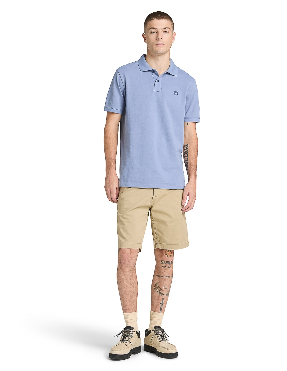 Playera Tee cuello con botón para hombre 3