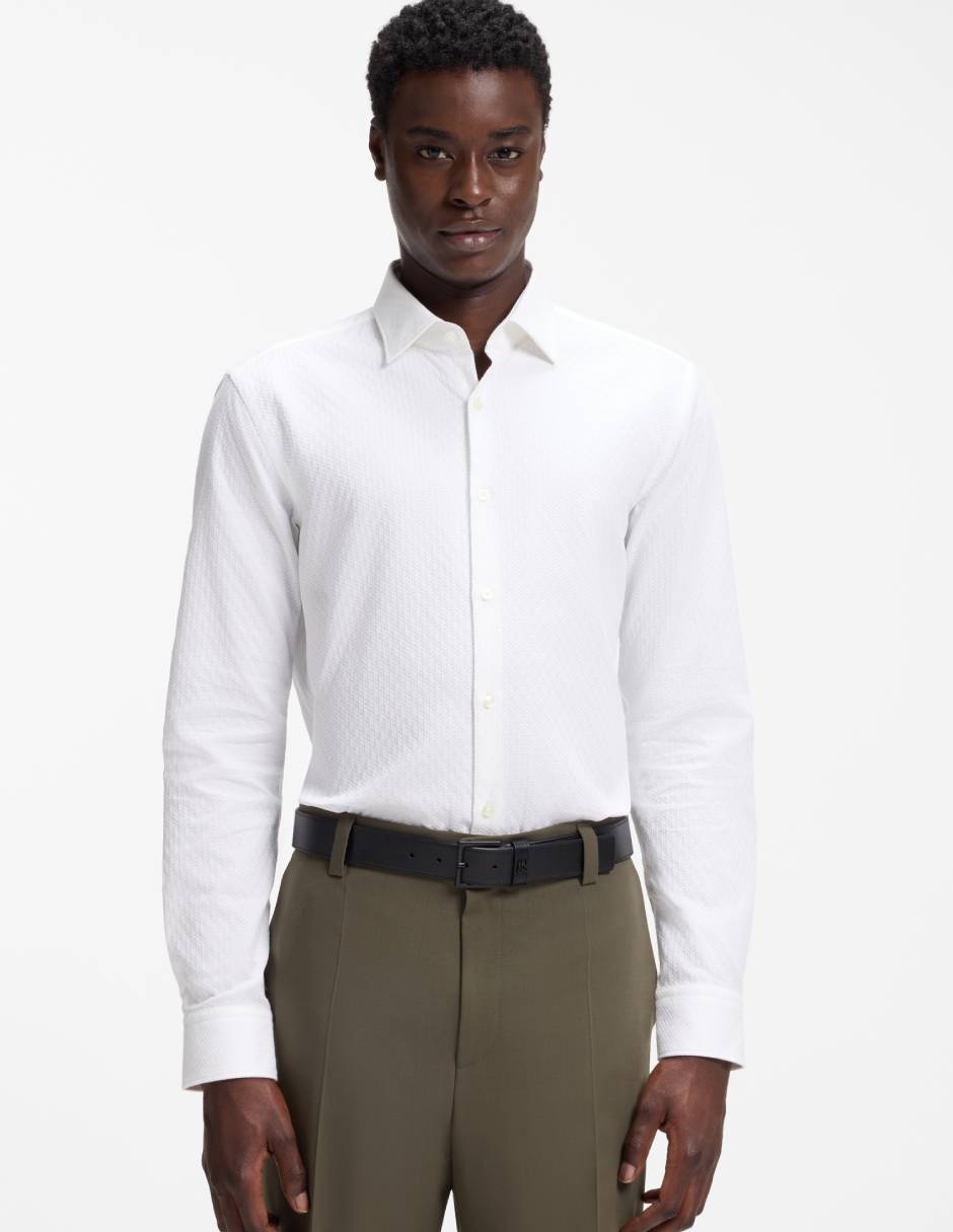 Camisa formal de algodón manga larga para hombre