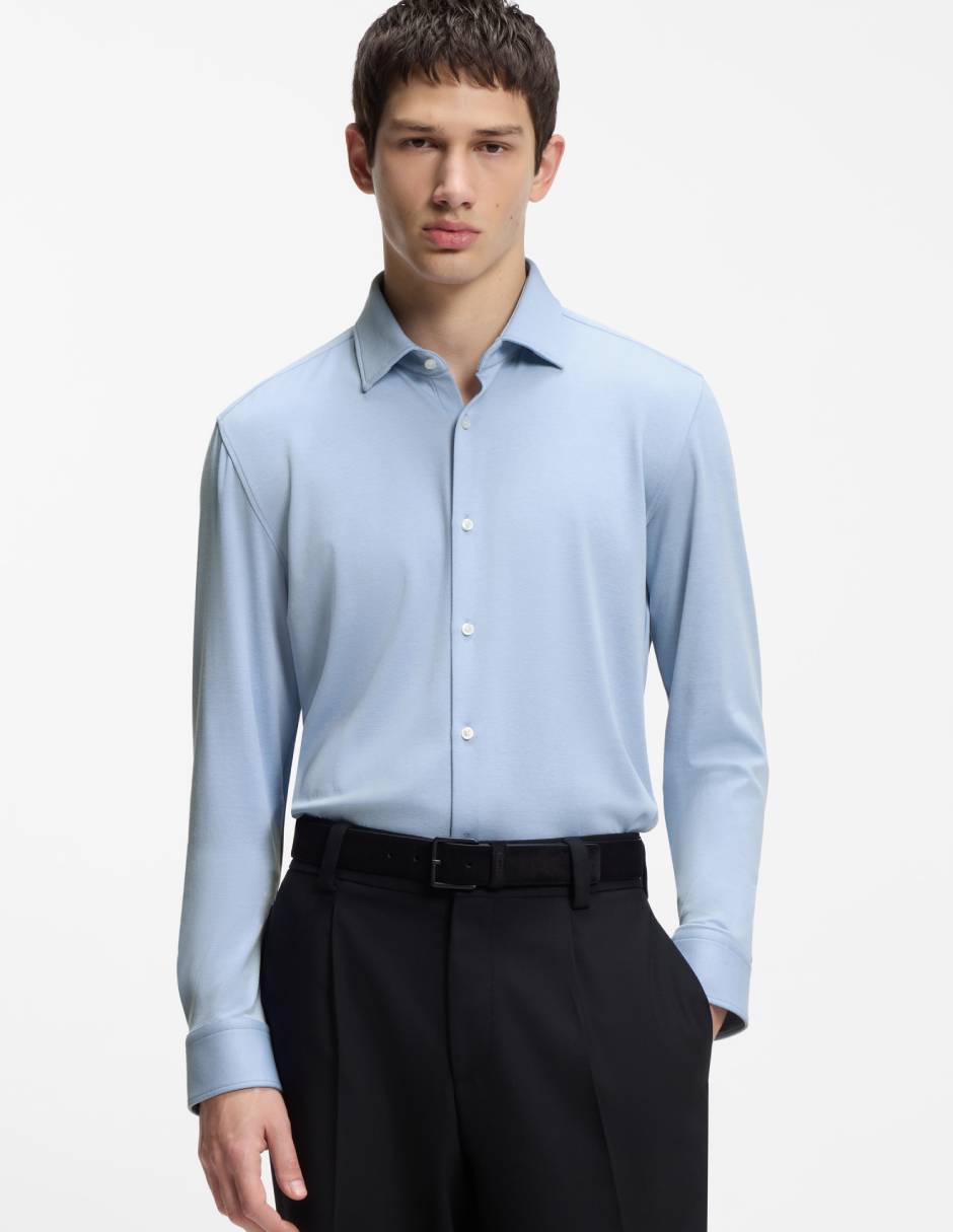 Camisa casual de algodón manga larga para hombre