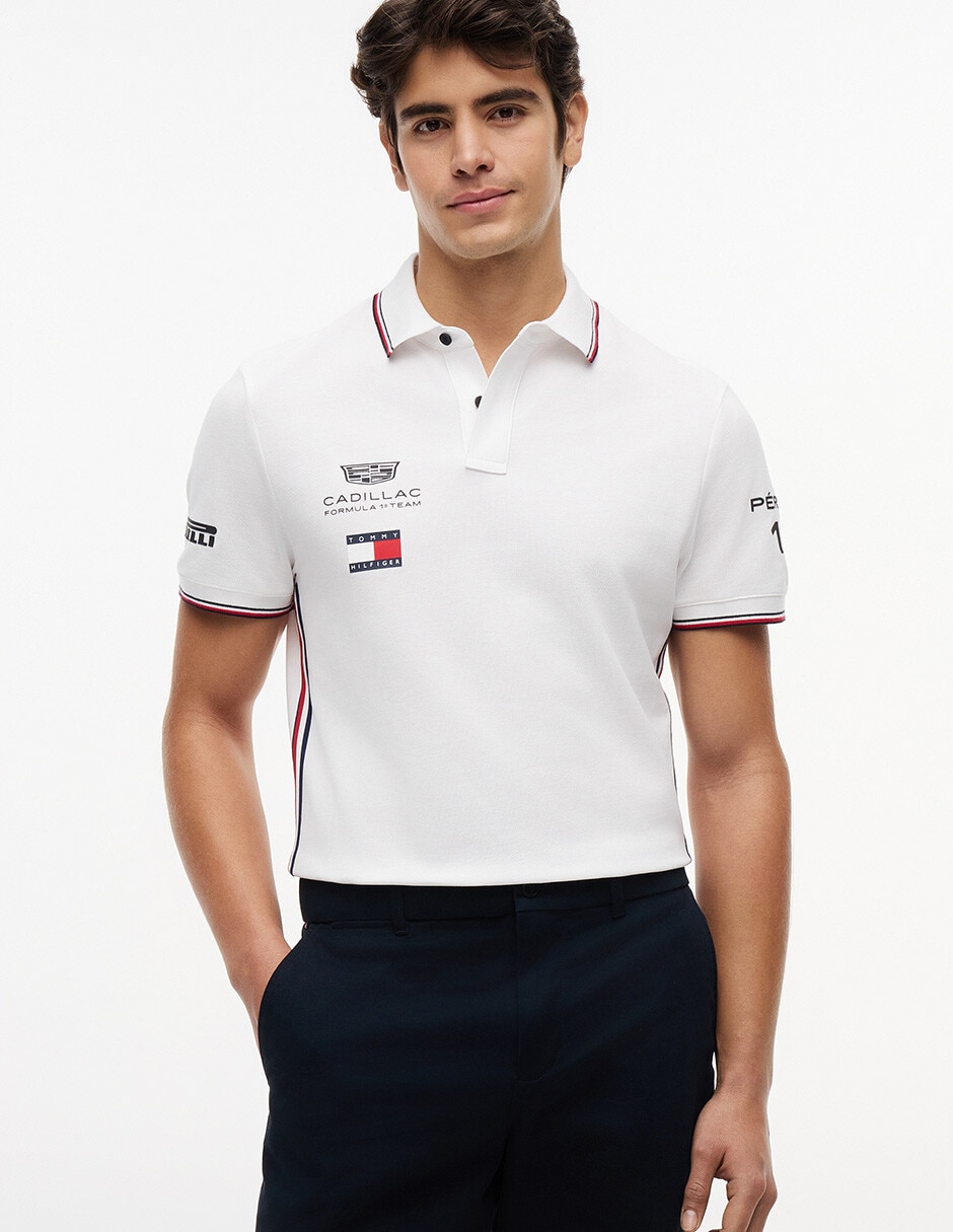 Playera tipo polo Hilfiger Cadillac F1 Réplica para hombre
