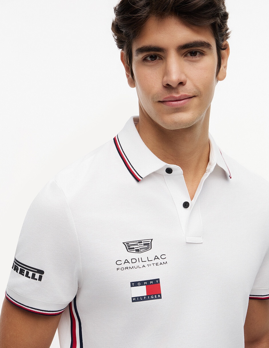 Playera tipo polo Hilfiger Cadillac F1 Réplica para hombre 4