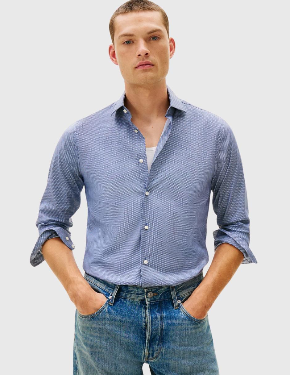 Camisa casual de algodón manga larga para hombre Camisa casual de algodón manga larga para hombre
