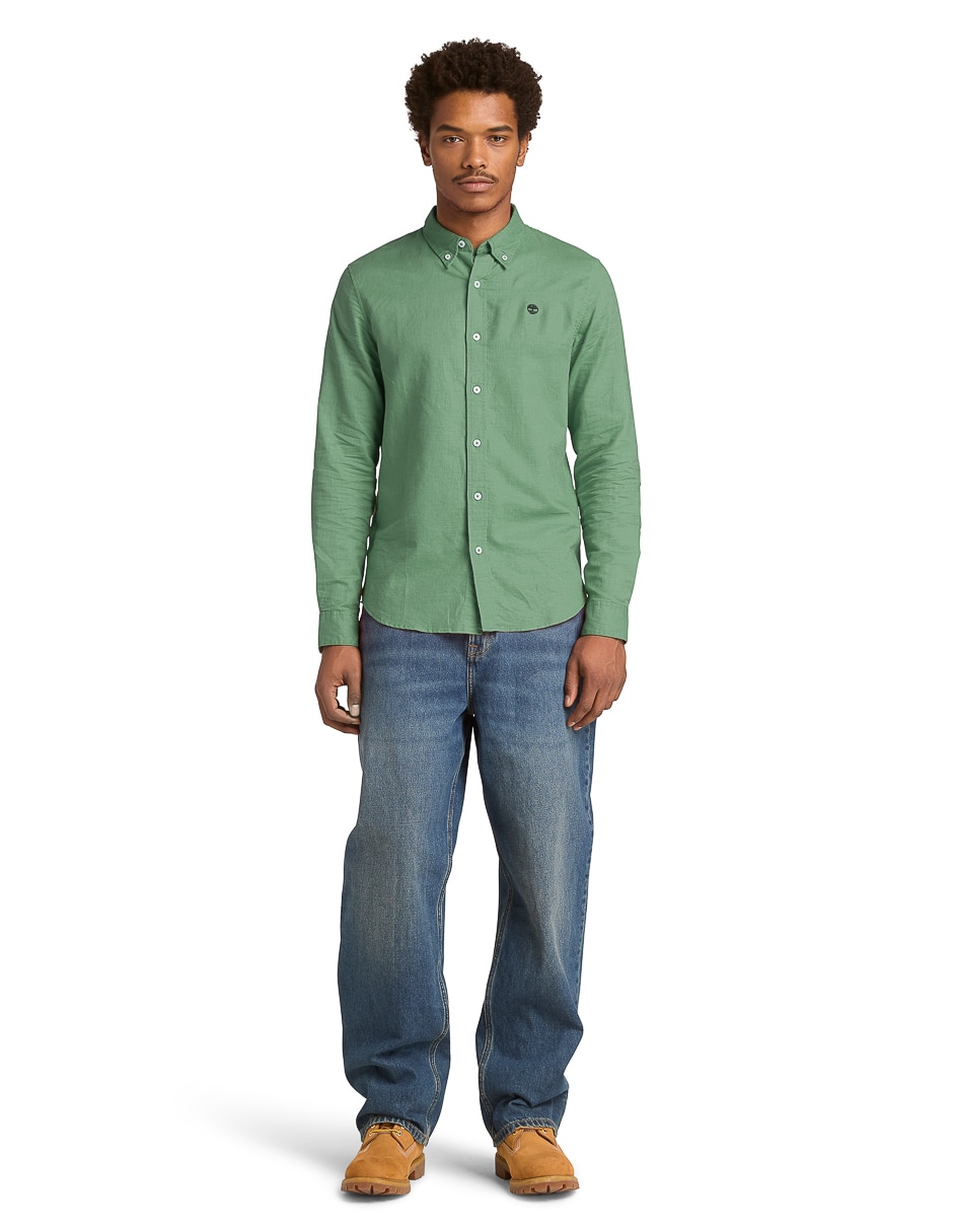 Camisa casual manga larga para hombre 4
