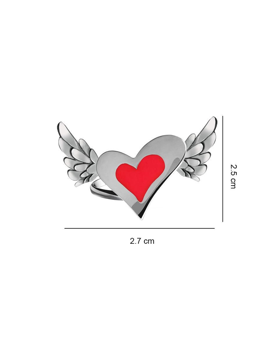 Anillo de corazón Enrique Garcia P 925 de plata esmaltado 3