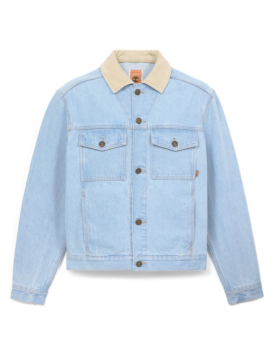 Chamarra denim Denim Jacket de mezclilla con bolsillos para hombre 2