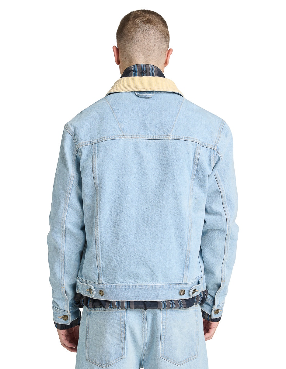 Chamarra denim Denim Jacket de mezclilla con bolsillos para hombre 3