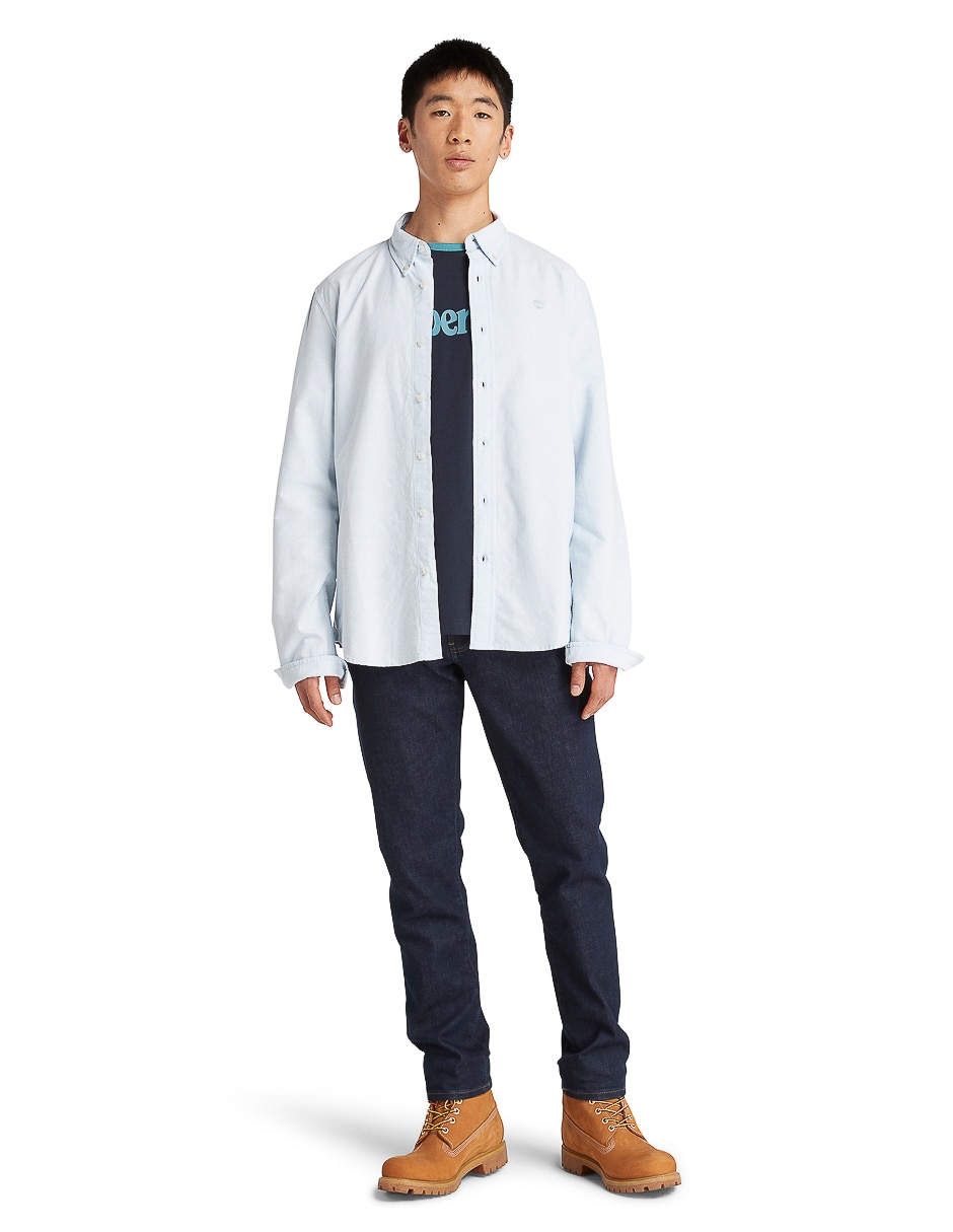 Camisa casual de algodón manga larga para hombre 4