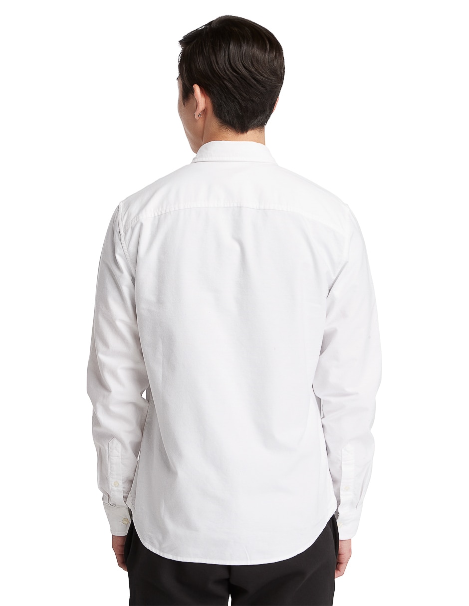 Camisa casual de algodón manga larga para hombre 4