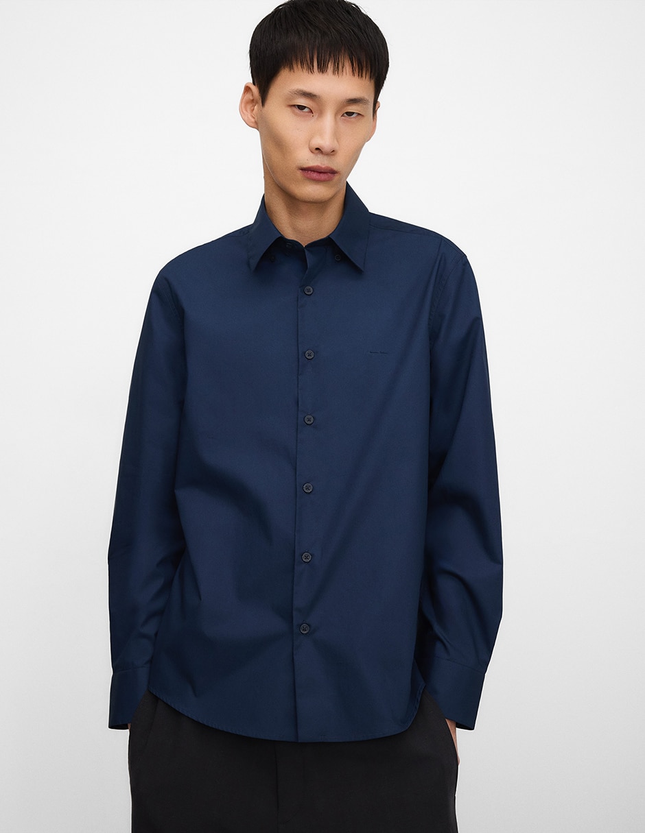 Camisa casual de algodón manga larga para hombre Camisa casual de algodón manga larga para hombre