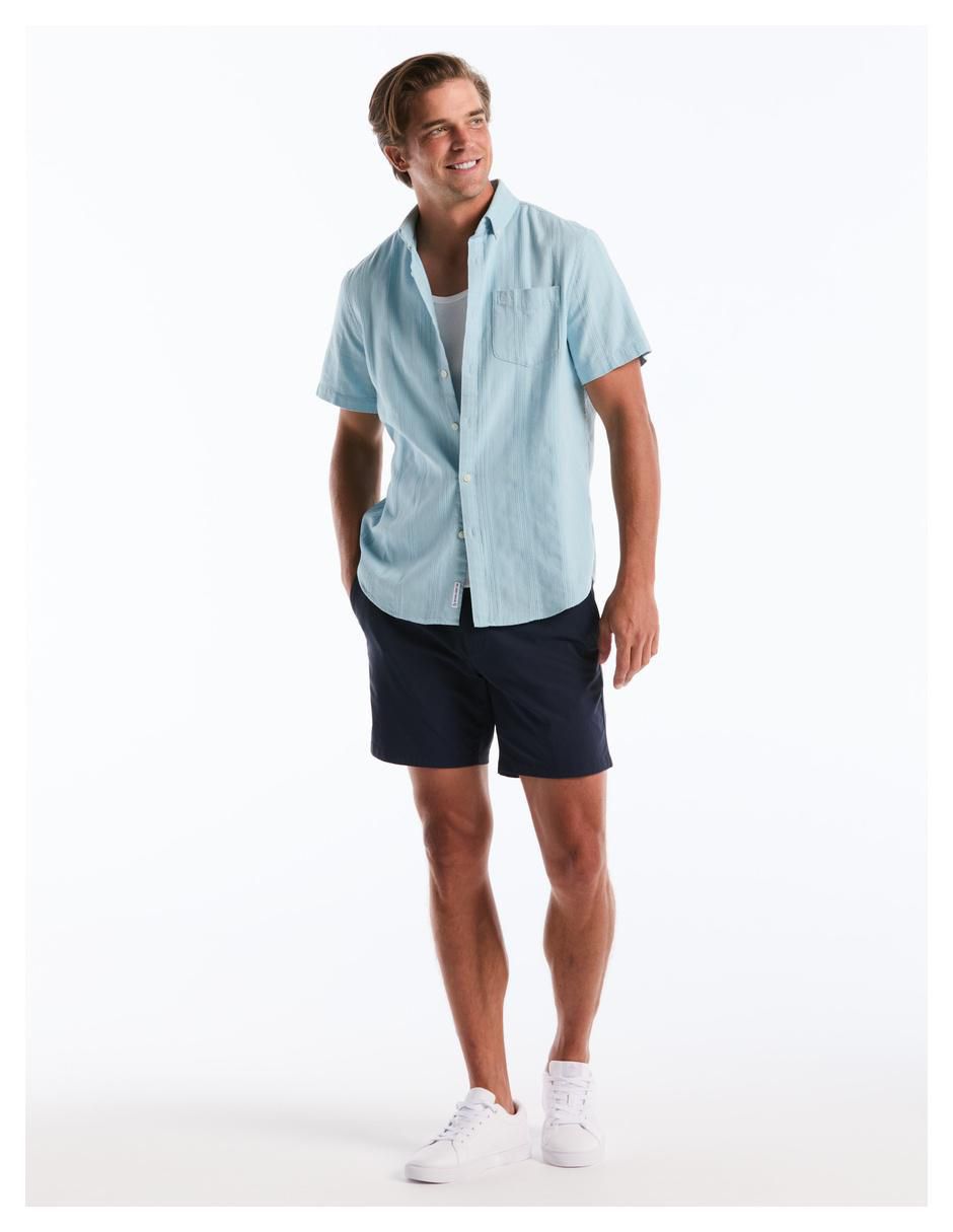 Camisa casual de algodón manga corta para hombre 5