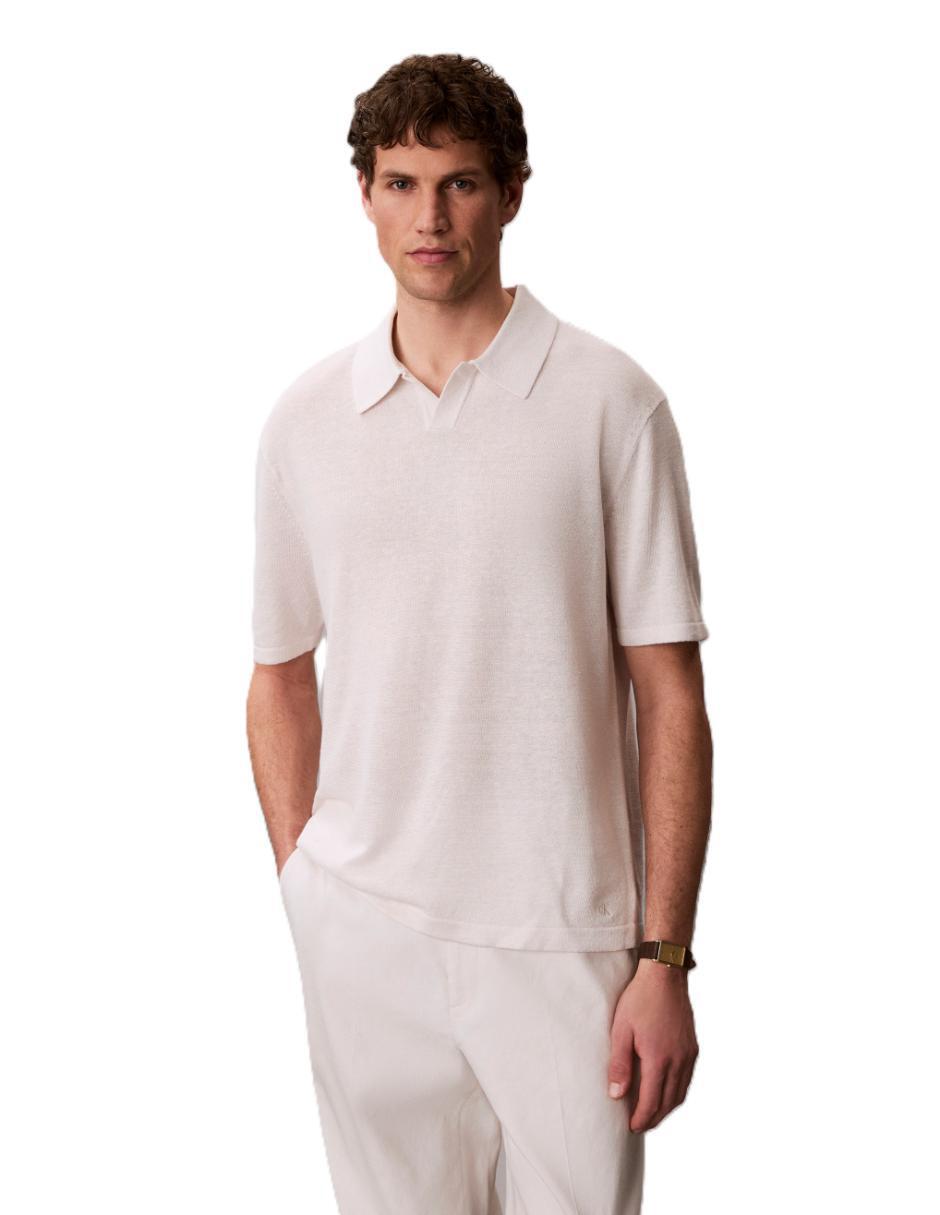 Playera tipo polo Linen para hombre