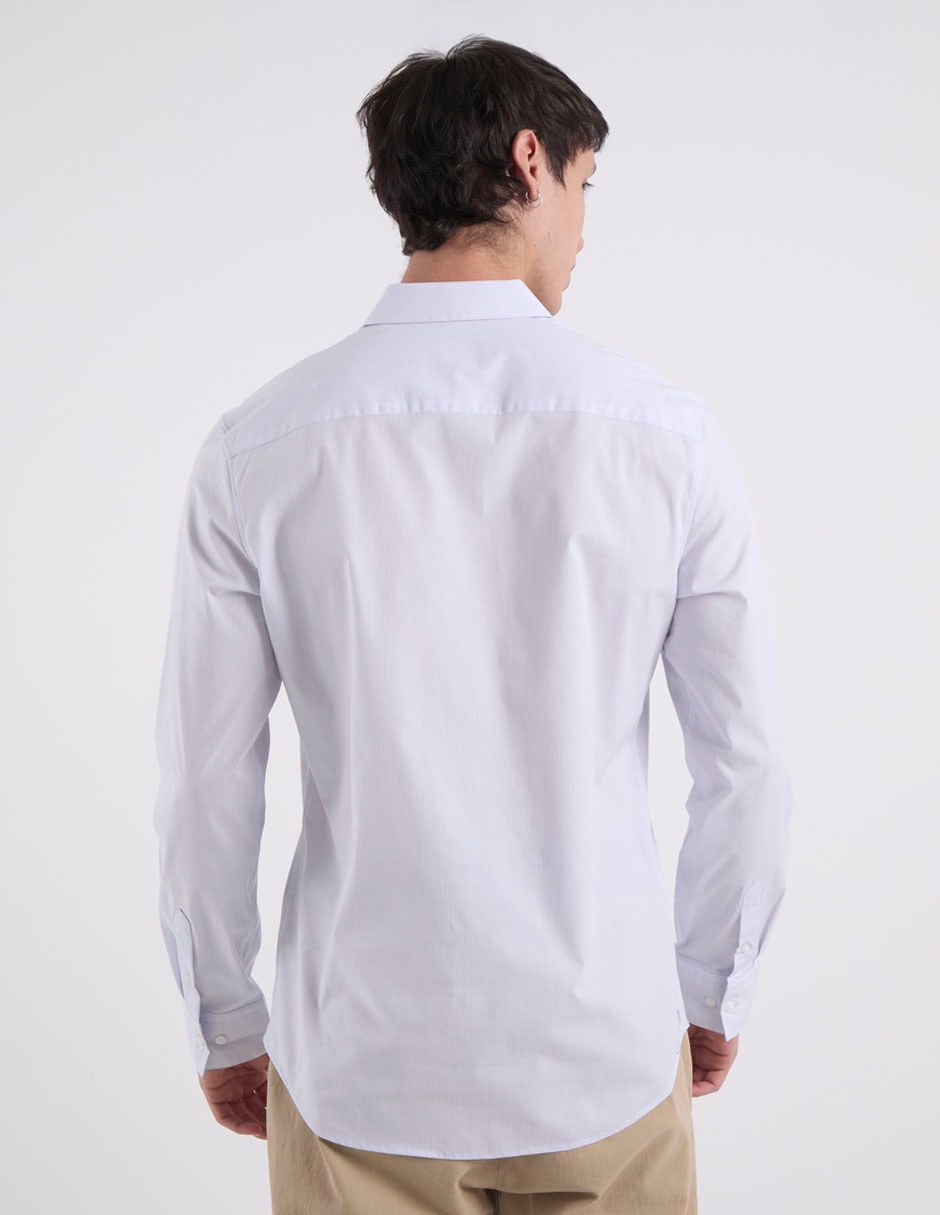 Camisa casual manga larga para hombre 6
