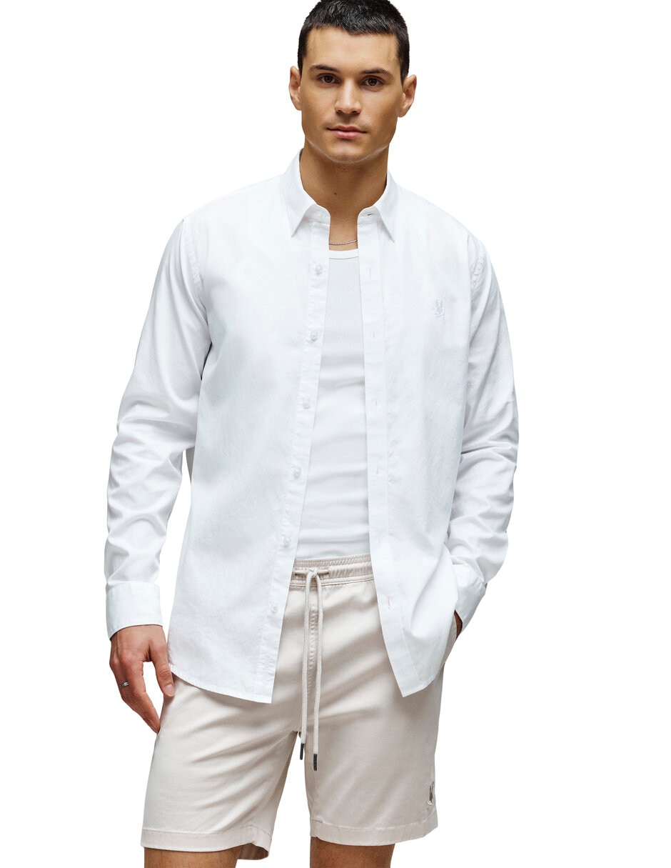 Camisa casual de algodón manga larga para hombre Camisa casual de algodón manga larga para hombre