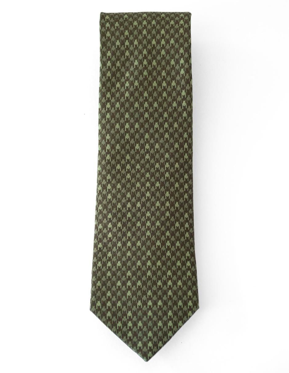 Corbata regular de seda estampado pata de gallo para hombre 2
