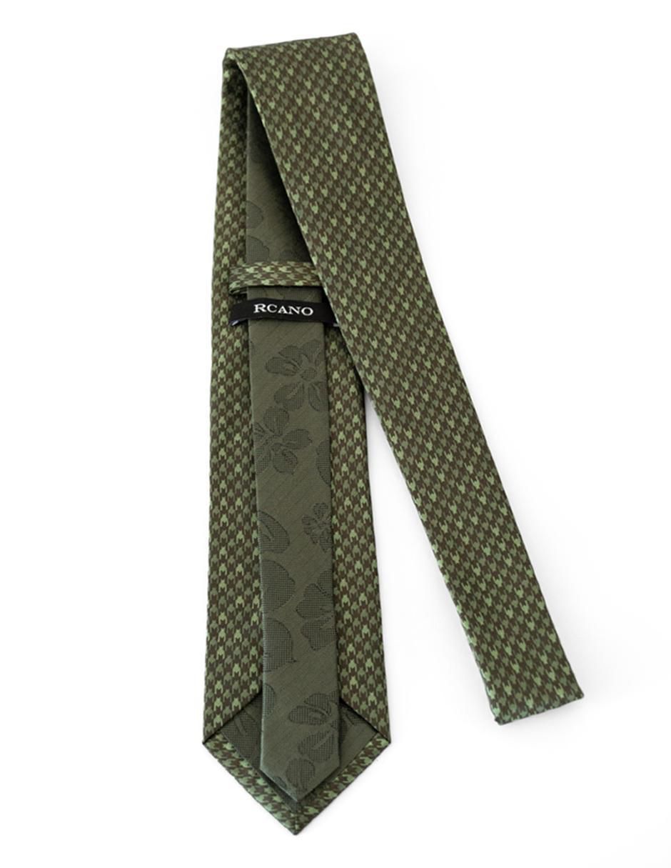 Corbata regular de seda estampado pata de gallo para hombre 3