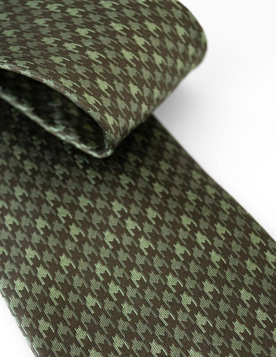 Corbata regular de seda estampado pata de gallo para hombre 4