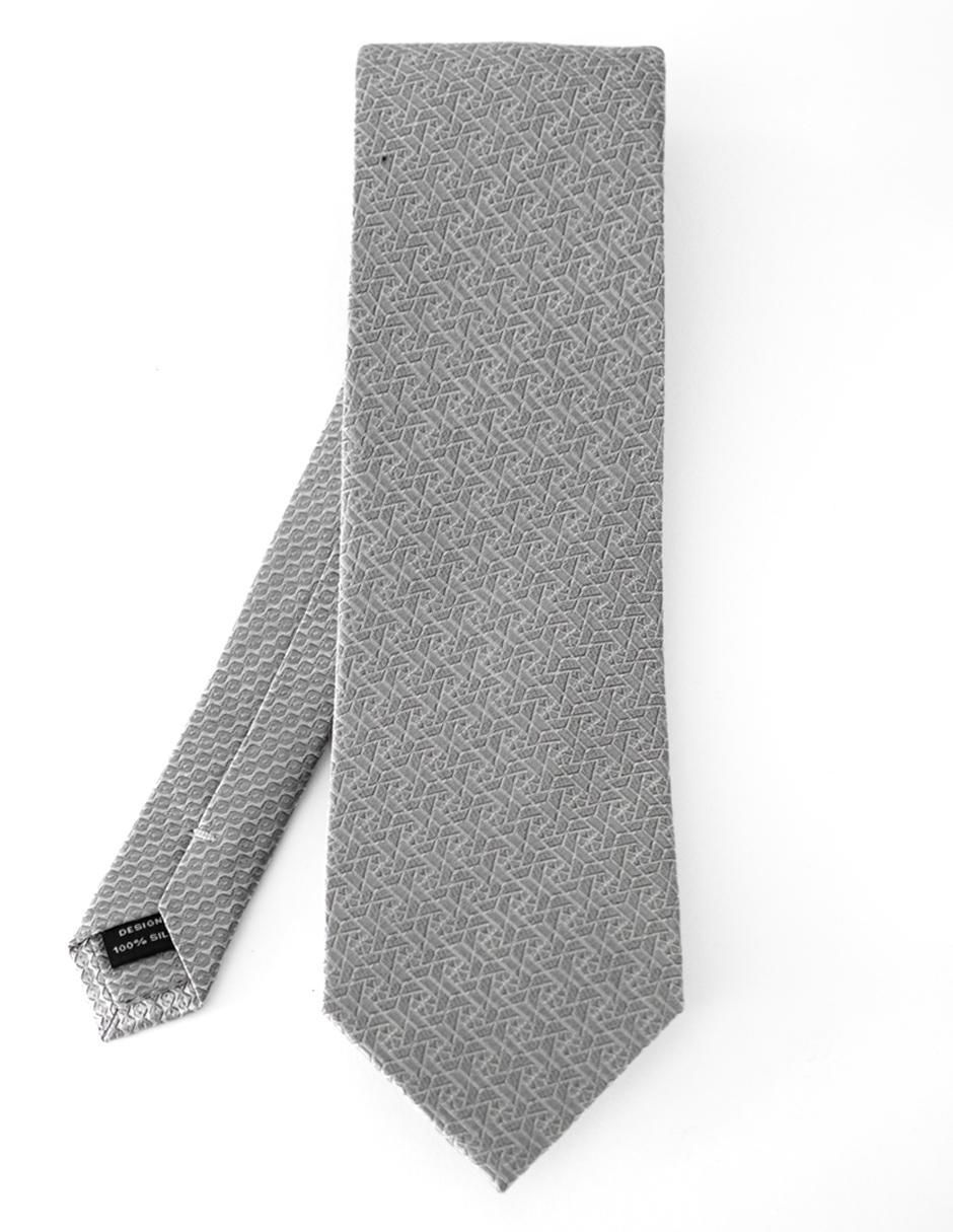 Corbata regular de seda estampado geométrico para hombre