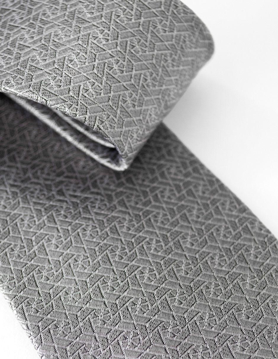 Corbata regular de seda estampado geométrico para hombre 4