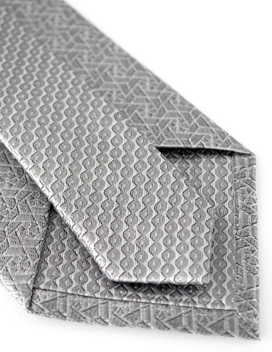 Corbata regular de seda estampado geométrico para hombre 5