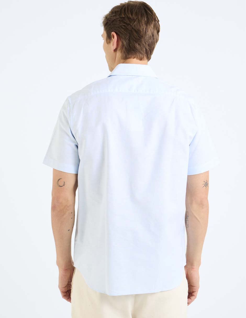 Camisa casual de algodón manga corta para hombre 6