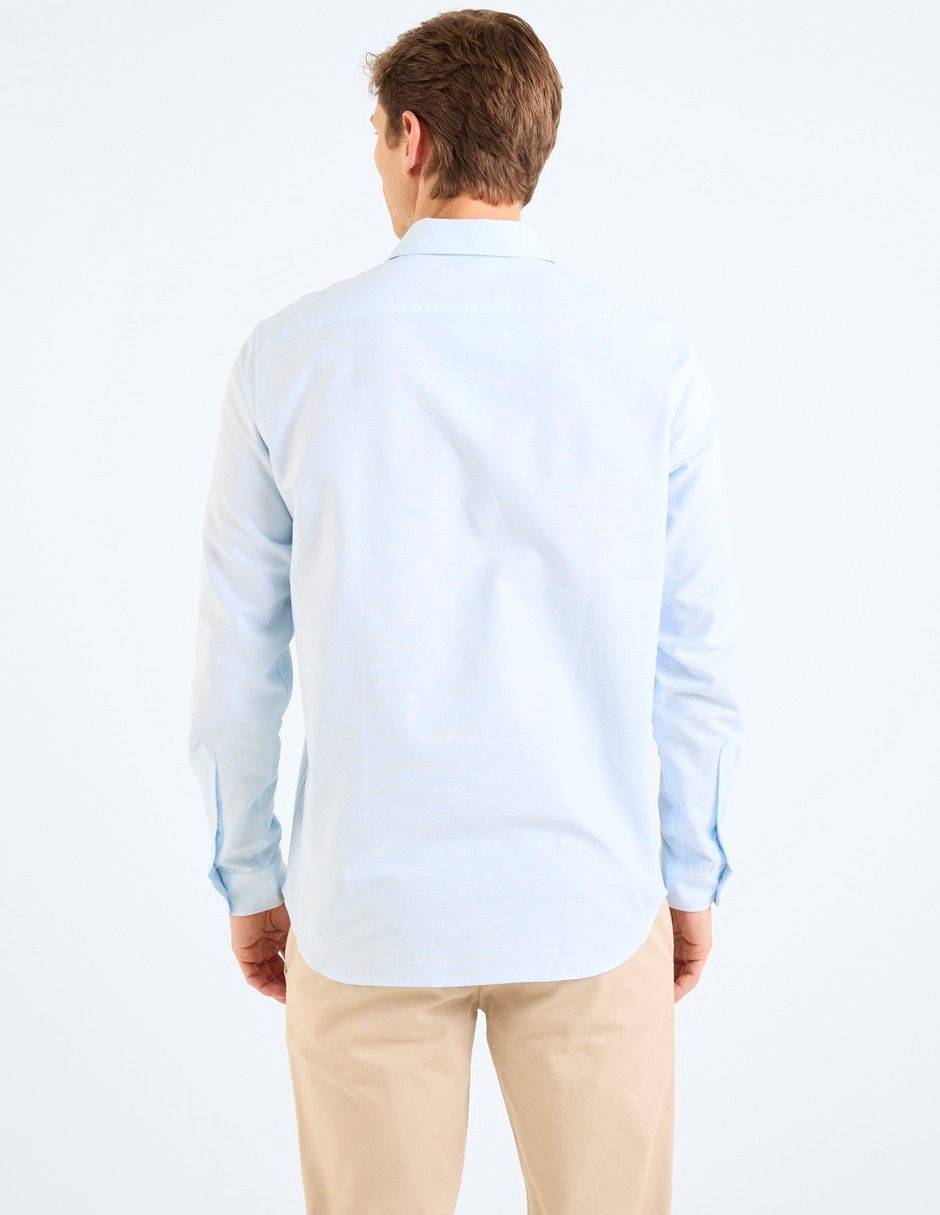 Camisa casual de algodón manga larga para hombre 6