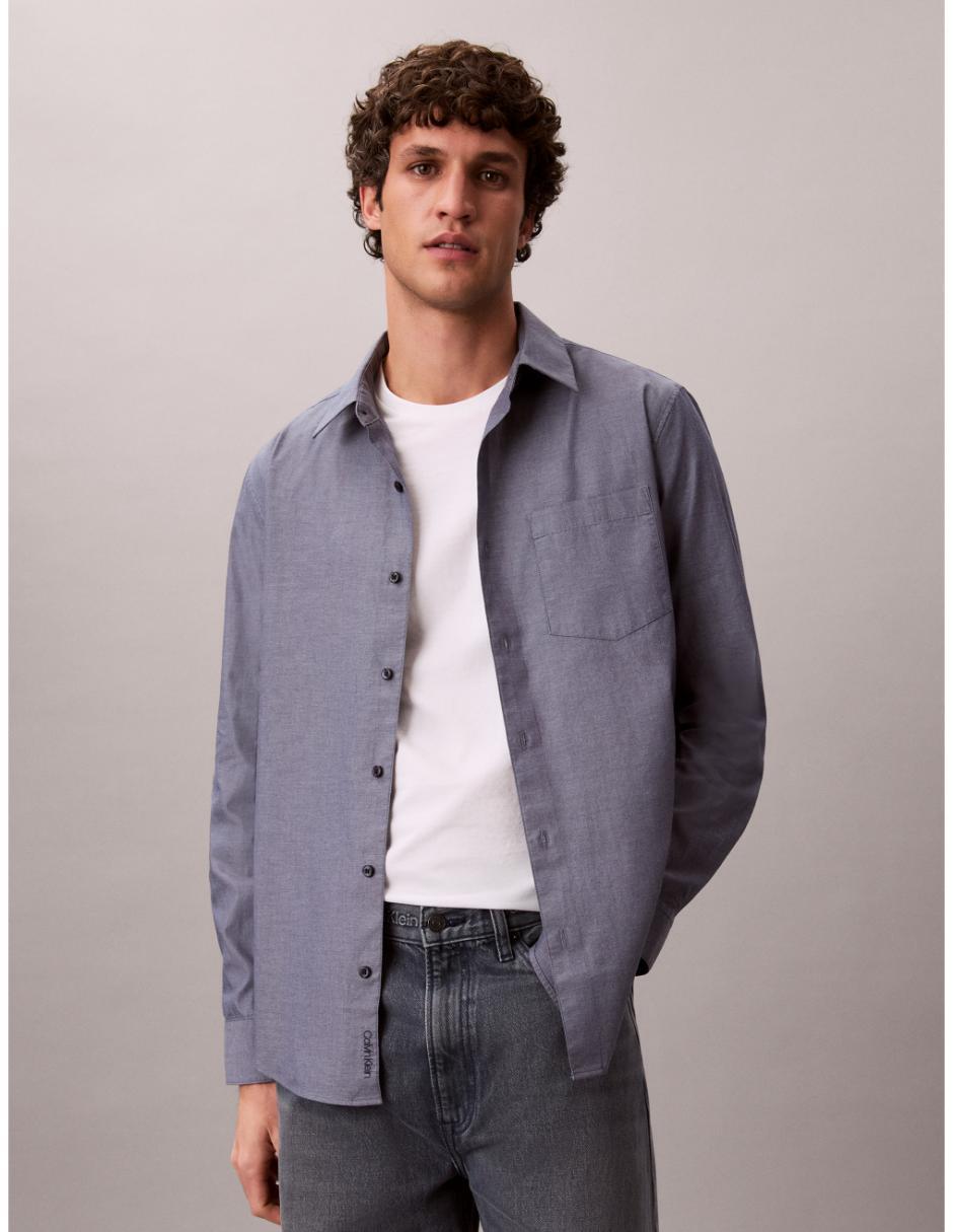 Camisa casual de algodón manga larga para hombre Camisa casual de algodón manga larga para hombre